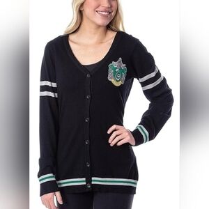 Harry Potter Slytherin V-Neck Cardigan Sweater